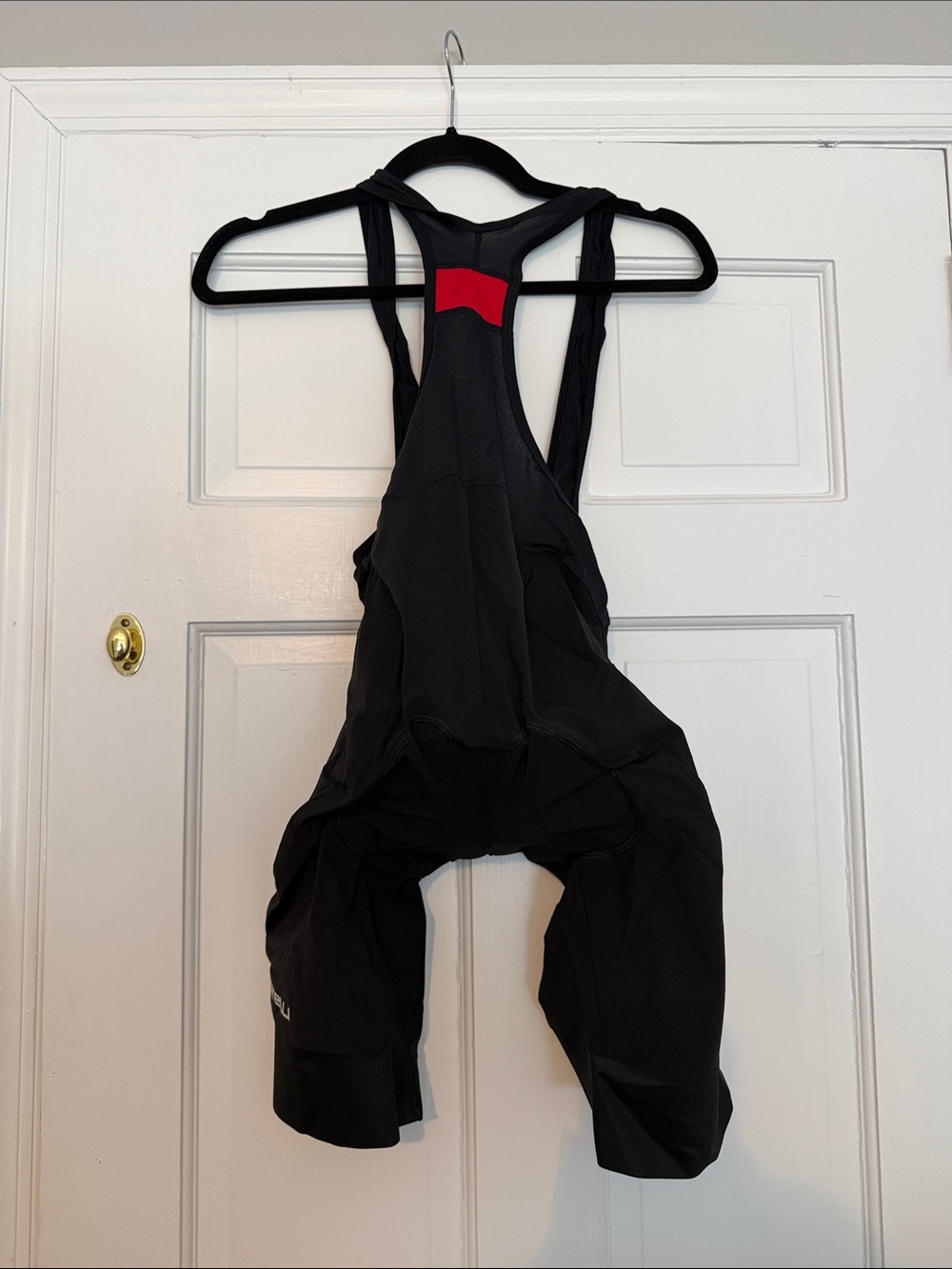 Men's Black Athletic Bib Shorts with Mesh Straps - Picture 4 of 6